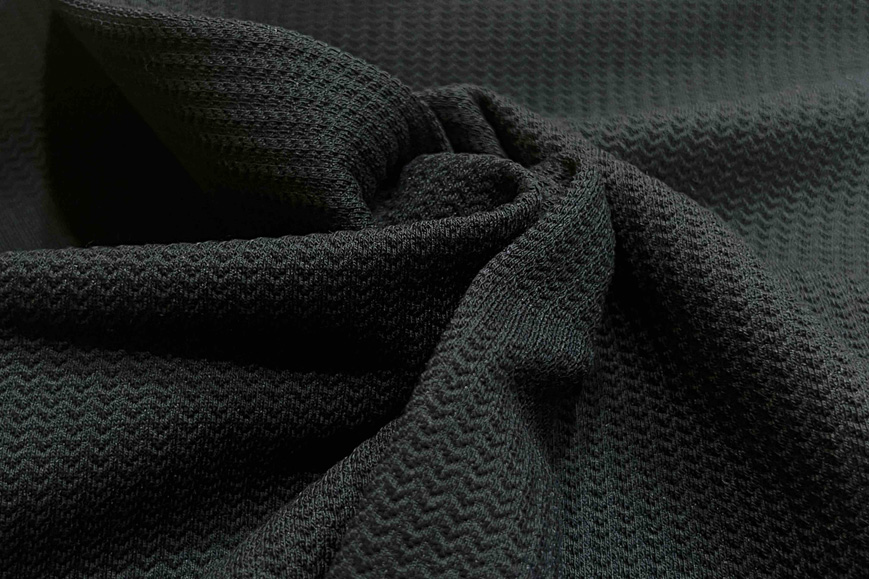 针织棉涤面料水波纹提花双面麦穗条纹女装时尚外衣卫衣打扮面料