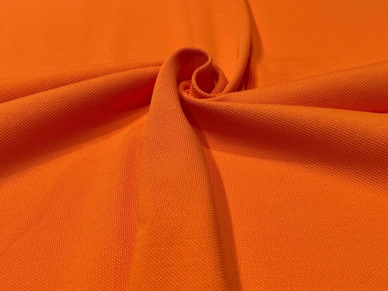 双纱棉涤珠地单面布可降解涤纶丝光面料t恤polo衫面料